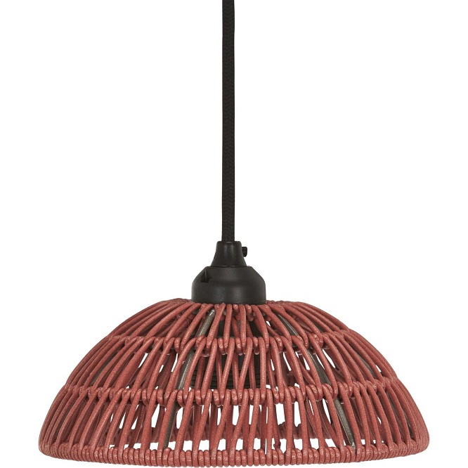 Rattanowa lampa wisząca Hue czerwona